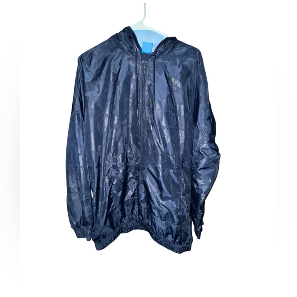 Navy Adidas pullover windbreaker